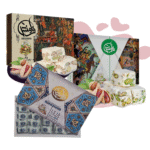 گز سنتی با عسل فرامنش — مجموعه پستهای ۲۸٪، پستهای ۴۰٪ و مخلوط ۲۸٪، با شکر قهوهای، بدون گلوتن